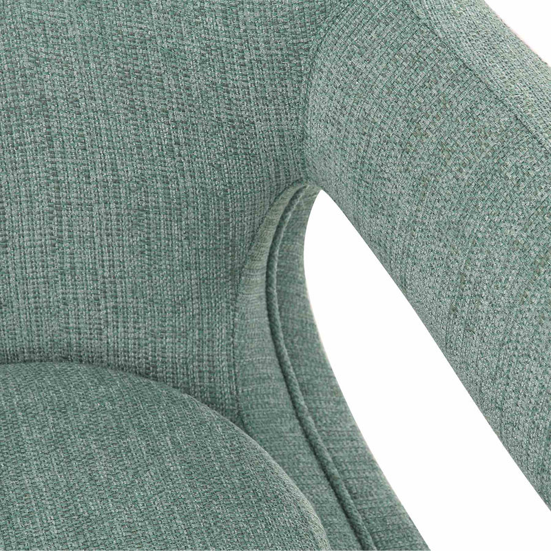 Quinn Contemporary Adjustable Swivel Accent Chair in Polished Steel Finish with Spa Blue Fabric - Furniture City (CA)l