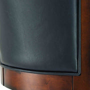 Raleigh Arm 26" Counter Height Swivel Barstool in Rustic Cordovan Finish and Brown Bonded Leather - Furniture City (CA)l