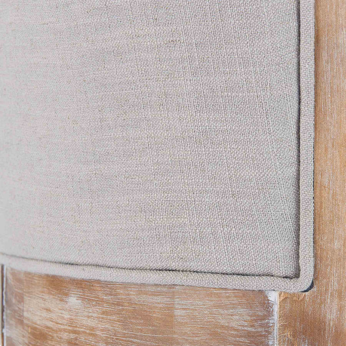 Raleigh Arm 26" Counter Height Swivel Barstool in Distressed Oak Finish and Putty Ivory Linen