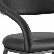 Ramona 26" Counter Stool with Matte Black Iron and Black Faux Leather - Furniture City (CA)l