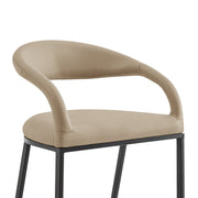 Ramona 26" Counter Stool with Matte Black Iron and Beige Faux Leather - Furniture City (CA)l