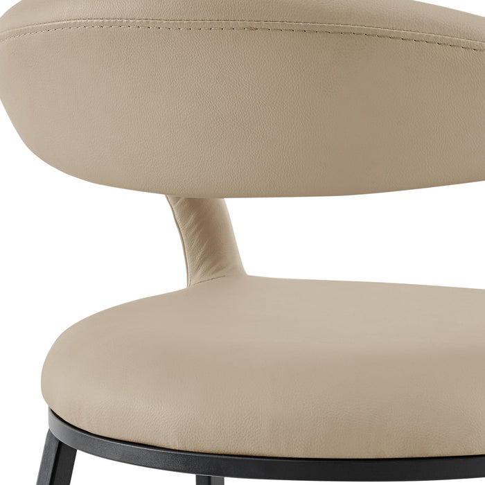 Ramona 26" Counter Stool with Matte Black Iron and Beige Faux Leather