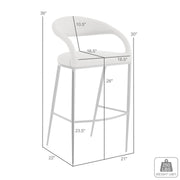 Ramona 26" Counter Stool with Matte Black Iron and Light Gray Leather - Furniture City (CA)l