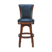Raleigh 26" Counter Height Swivel Barstool in Rustic Cordovan Finish and Brown Bonded Leather - Furniture City (CA)l