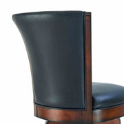 Raleigh 30" Bar Height Swivel Barstool in Rustic Cordovan Finish and Brown Bonded Leather - Furniture City (CA)l