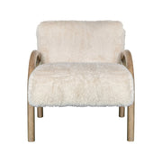 Rae Accent Chair Alpine Fluff Fabric with Honey Finish - Furniture City (CA)l