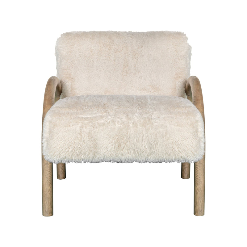 Rae Accent Chair Alpine Fluff Fabric with Honey Finish - Furniture City (CA)l
