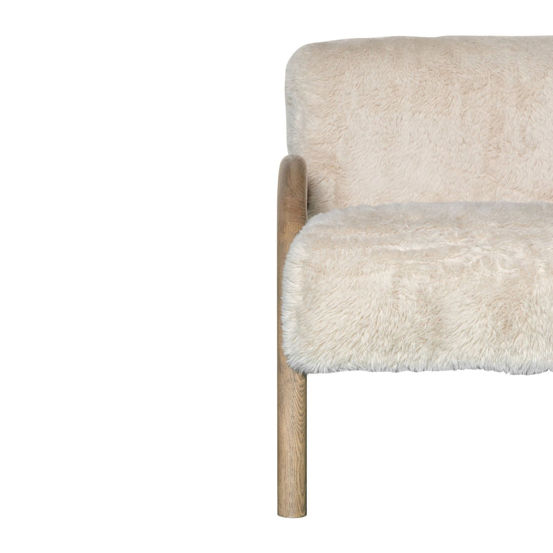 Rae Accent Chair Alpine Fluff Fabric with Honey Finish - Furniture City (CA)l