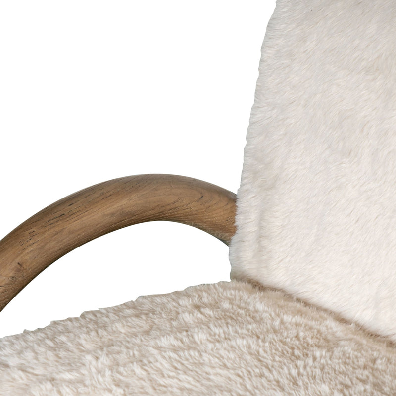 Rae Accent Chair Alpine Fluff Fabric with Honey Finish - Furniture City (CA)l