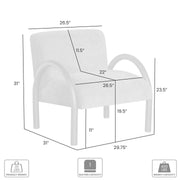 Rae Accent Chair Alpine Fluff Fabric with Honey Finish - Furniture City (CA)l