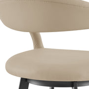 Ramona 26" Swivel Counter Stool with Matte Black Iron and Beige Faux Leather - Furniture City (CA)l