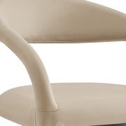 Ramona 30" Swivel Bar Stool with Matte Black Iron and Beige Faux Leather - Furniture City (CA)l