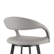 Ramona 30" Swivel Bar Stool with Matte Black Iron and Light Gray Faux Leather - Furniture City (CA)l