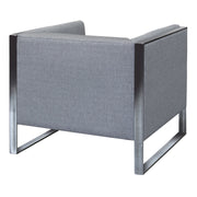 Royce Contemporary Chair With Polished Stainless Steel and Gray Fabric - Furniture City (CA)l