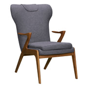 Ryder Mid-Century Accent Chair in Champagne Ash Wood Finish and Dark Gray Fabric - Furniture City (CA)l