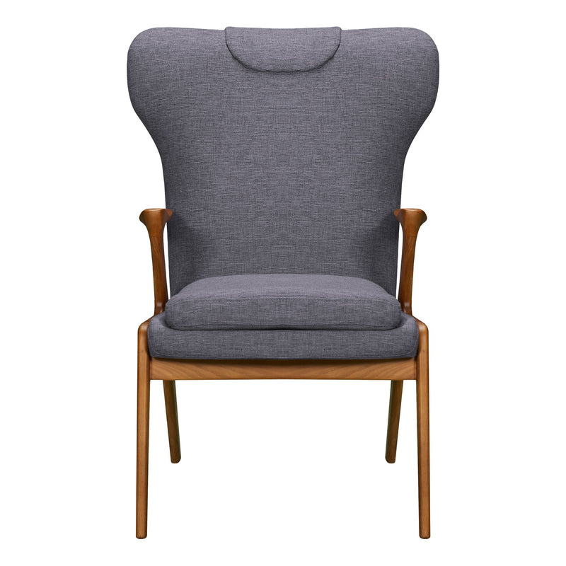 Ryder Mid-Century Accent Chair in Champagne Ash Wood Finish and Dark Gray Fabric - Furniture City (CA)l