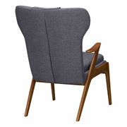 Ryder Mid-Century Accent Chair in Champagne Ash Wood Finish and Dark Gray Fabric - Furniture City (CA)l