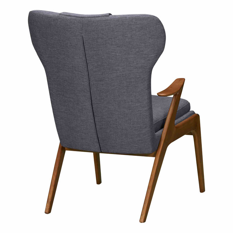 Ryder Mid-Century Accent Chair in Champagne Ash Wood Finish and Dark Gray Fabric - Furniture City (CA)l