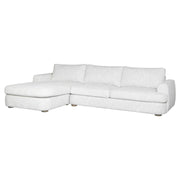 Reid 123 in. Left Arm Facing Rectangular Sectional Sofa in Snow Fleck Fabric with Round Arms - Furniture City (CA)l