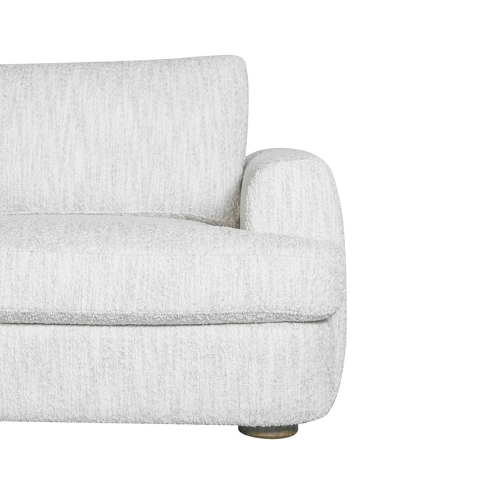Reid 123 in. Left Arm Facing Rectangular Sectional Sofa in Snow Fleck Fabric with Round Arms