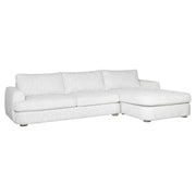 Reid 123 in. Right Arm Facing  Rectangular Sectional Sofa in Snow Fleck Fabric with Round Arms - Furniture City (CA)l
