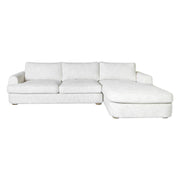 Reid 123 in. Right Arm Facing  Rectangular Sectional Sofa in Snow Fleck Fabric with Round Arms - Furniture City (CA)l