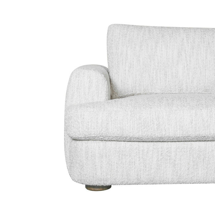 Reid 123 in. Right Arm Facing  Rectangular Sectional Sofa in Snow Fleck Fabric with Round Arms