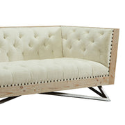 Regis Cream Sofa With Pine Frame And Gunmetal Legs - Furniture City (CA)l