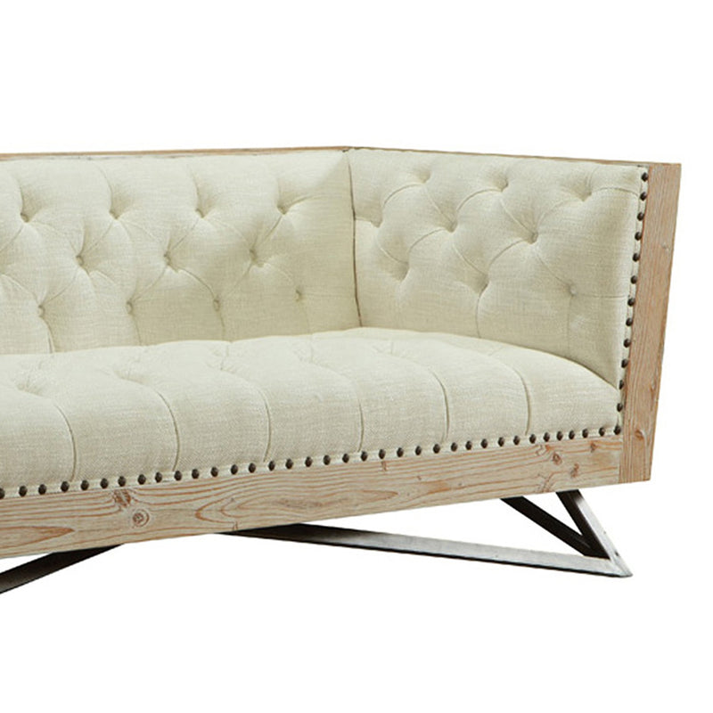 Regis Cream Sofa With Pine Frame And Gunmetal Legs - Furniture City (CA)l