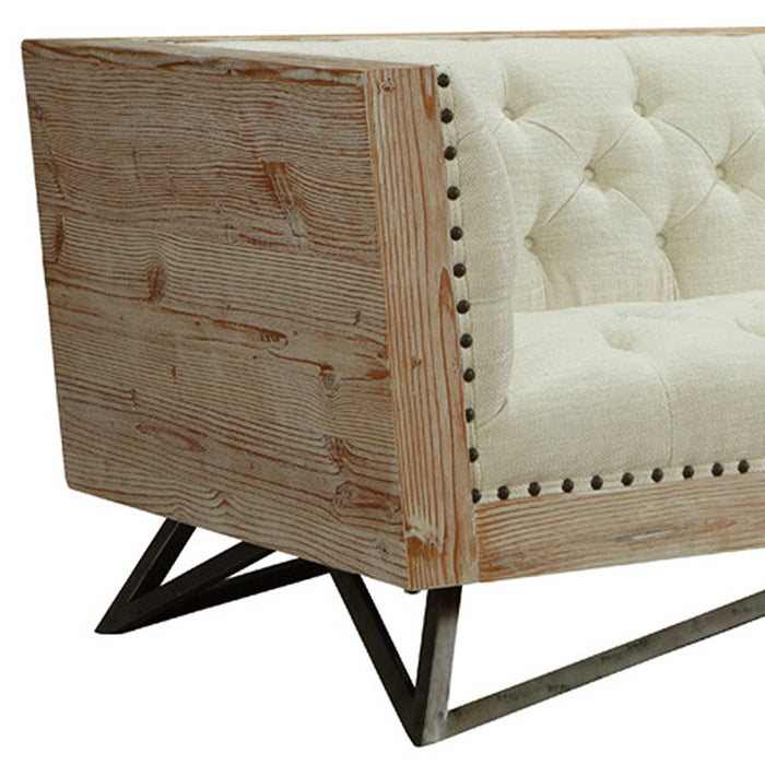 Regis Cream Sofa With Pine Frame And Gunmetal Legs