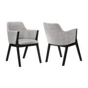 Renzo Light Gray Fabric and Black Wood Dining Side Chairs - Set of 2 - Furniture City (CA)l