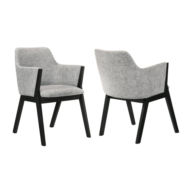 Renzo Light Gray Fabric and Black Wood Dining Side Chairs - Set of 2 - Furniture City (CA)l