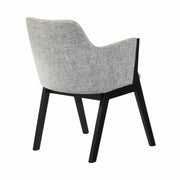 Renzo Light Gray Fabric and Black Wood Dining Side Chairs - Set of 2 - Furniture City (CA)l