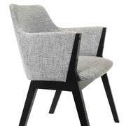 Renzo Light Gray Fabric and Black Wood Dining Side Chairs - Set of 2 - Furniture City (CA)l