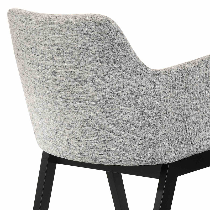 Renzo Light Gray Fabric and Black Wood Dining Side Chairs - Set of 2 - Furniture City (CA)l