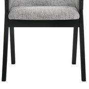Renzo Light Gray Fabric and Black Wood Dining Side Chairs - Set of 2 - Furniture City (CA)l