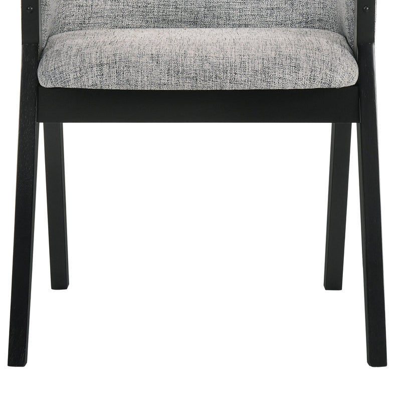 Renzo Light Gray Fabric and Black Wood Dining Side Chairs - Set of 2 - Furniture City (CA)l