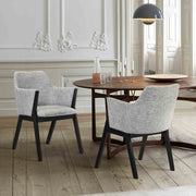 Renzo Light Gray Fabric and Black Wood Dining Side Chairs - Set of 2 - Furniture City (CA)l