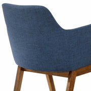 Renzo Blue Fabric and Walnut Wood Dining Side Chairs - Set of 2 - Furniture City (CA)l