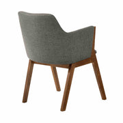 Renzo Charcoal Fabric and Walnut Wood Dining Side Chairs - Set of 2 - Furniture City (CA)l