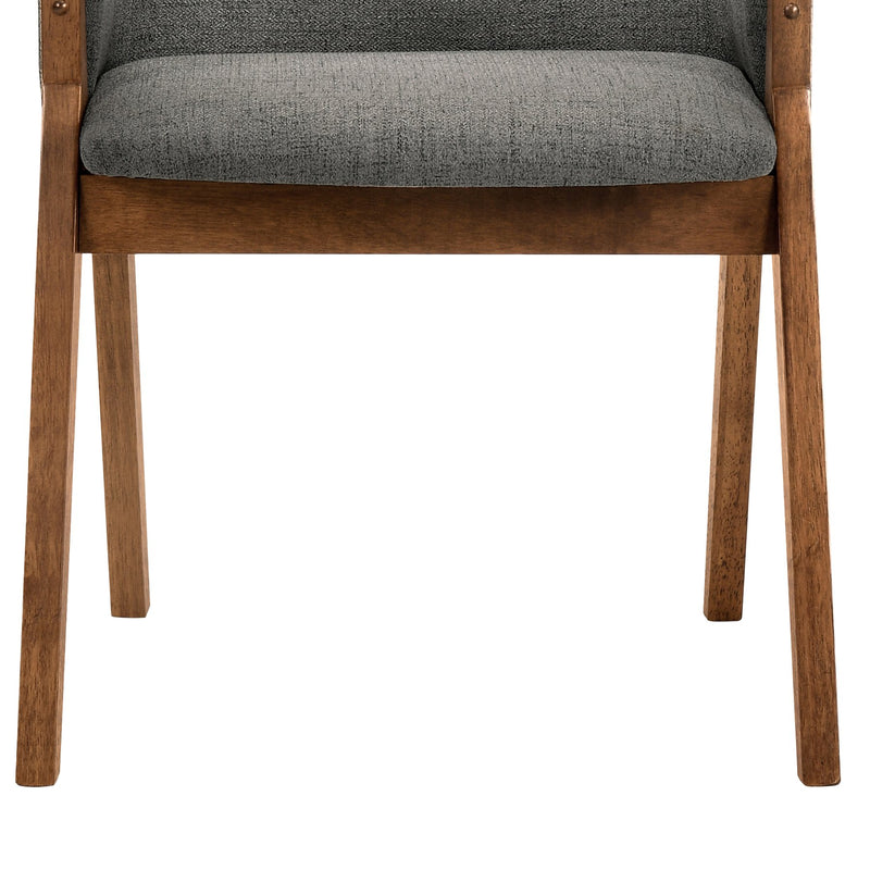 Renzo Charcoal Fabric and Walnut Wood Dining Side Chairs - Set of 2 - Furniture City (CA)l