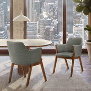 Renzo Charcoal Fabric and Walnut Wood Dining Side Chairs - Set of 2 - Furniture City (CA)l