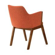 Renzo Orange Fabric and Walnut Wood Dining Side Chairs - Set of 2 - Furniture City (CA)l