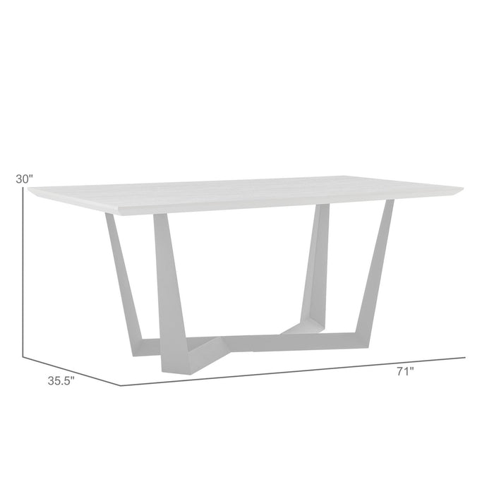 Radford Dark Gray Rectangular Dining Table with Black Finish