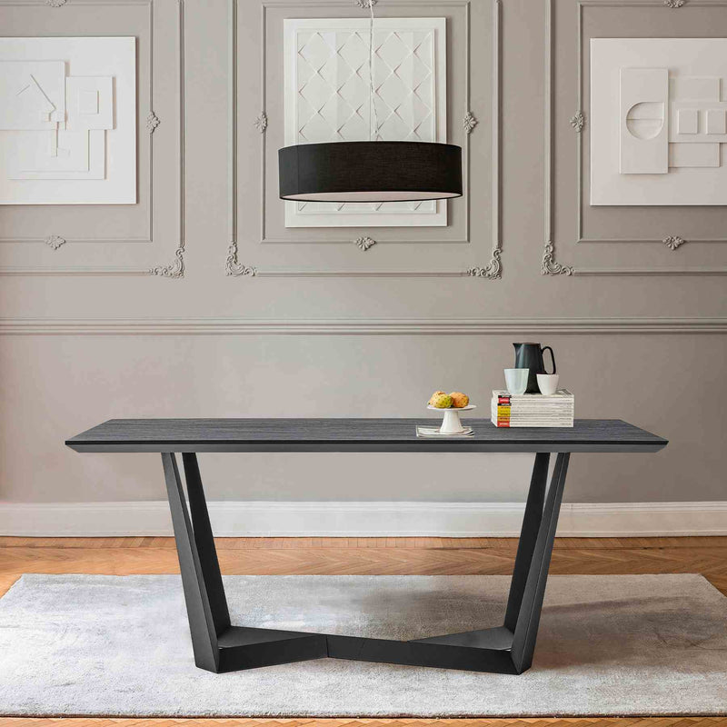 Radford Dark Gray Rectangular Dining Table with Black Finish - Furniture City (CA)l