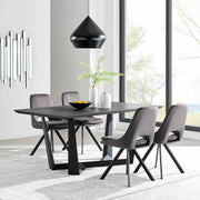 Radford Dark Gray Rectangular Dining Table with Black Finish - Furniture City (CA)l