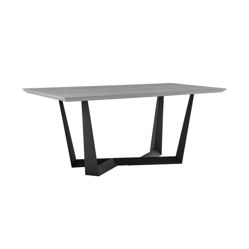 Radford Light Gray Rectangular Dining Table with Black Finish - Furniture City (CA)l