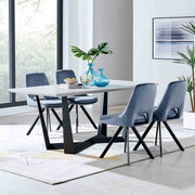 Radford Light Gray Rectangular Dining Table with Black Finish - Furniture City (CA)l