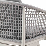 Rhodes Outdoor Patio Swivel Counter Stool in Aluminum with Light Gray Rope and Cushions - Furniture City (CA)l