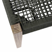Rhett Indoor Outdoor Dining Bench in Eucalyptus Wood and Charcoal Rope - Furniture City (CA)l